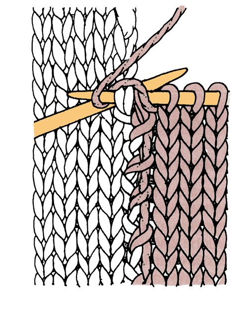 Трикотажный шов в вязании спицами