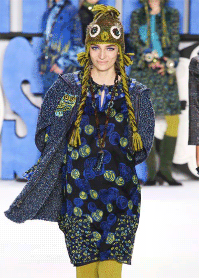 дизайнеры, Anna Sui, вязаная мода, трикотажная мода, высокая мода, мода, вязание, осень зима 2012-2013, шапки, шапочки, совы, шапочки-совы