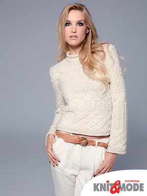 Knit&Moden № 12 2012, модель 10 Узорчатый пуловер, фантазийный узор, как вязать, советы по вязание, ошибка в схеме